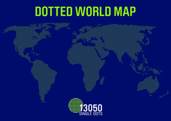 Fototapeta na wymiar dotted world map