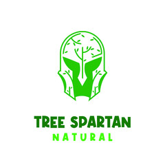 Natural Spartan tree illustration logo