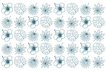 Tropical leaf minimalist seamles pattern vector design