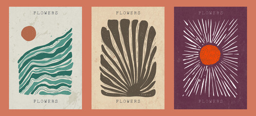 Modern A4 poster in a modern boho style hand-drawn. Suitable for poster, banner, printing, branding
