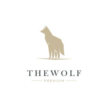 Elegant wolf simple illustration logo