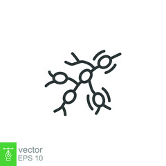 Monkeypox virus symptoms icon. Swollen lymph nodes. Simple outline style symbol. Thin line vector illustration isolated on white background. EPS 10.