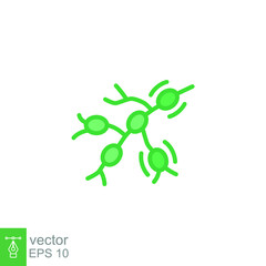 Monkeypox virus symptoms icon. Swollen lymph nodes. Simple filled outline style symbol. Flat vector illustration isolated on white background. EPS 10.