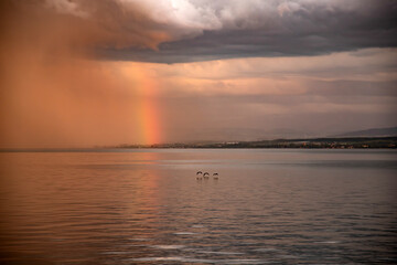 Lake Constance dramatic sunset, Meersburg, Germany