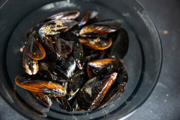 mussels shell seafood meal food snack on the table copy space food background