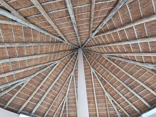 wooden structure of a roof