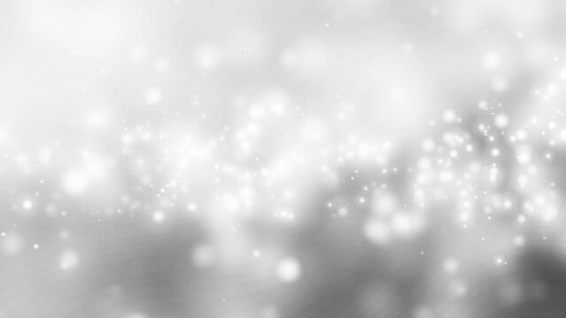 Soft Moving White Particles  On A Gray Background- 4K Video