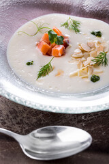 Soup with salmon