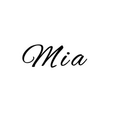 The female name is Mia. Background with the inscription - Mia. A postcard for Mia. Congratulations for Mia.