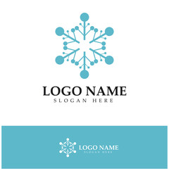 Neuron logo or nerve cell logo design,molecule logo ,brain logo illustration template icon with vector concept