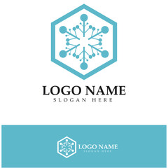 Neuron logo or nerve cell logo design,molecule logo ,brain logo illustration template icon with vector concept