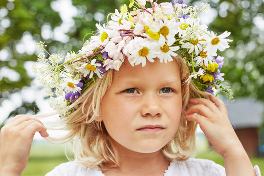 Portrait of girl in flower crown