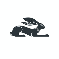 Rabbit symbol of ancient egyptian, vector art.