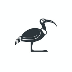symbol of Ibis bird ancient egyptian, vector art.