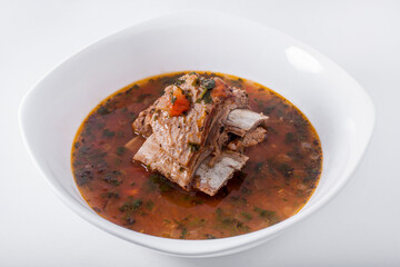 Soup with meat on the bone