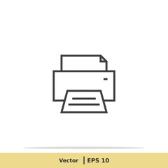 Print Icon. Printer Symbol. Design Logo Template. Vector Icon EPS 10 Pixel Perfect