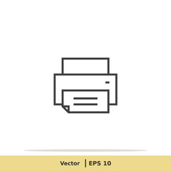 Print Icon. Printer Symbol. Design Logo Template. Vector Icon EPS 10 Pixel Perfect