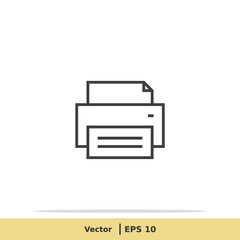 Print Icon. Printer Symbol. Design Logo Template. Vector Icon EPS 10 Pixel Perfect