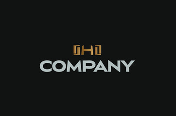 golden luxury building construction office company logo consisting of letter h