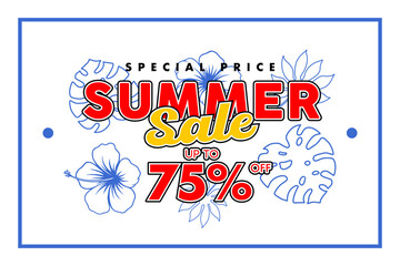 Naklejka premium Summer sale banner background template design