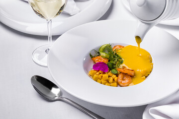 Soup with shrimps