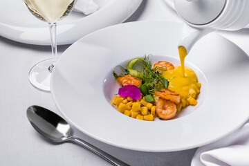 Soup with shrimps