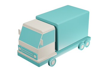 3d render delivery truck icon in simple style illustration