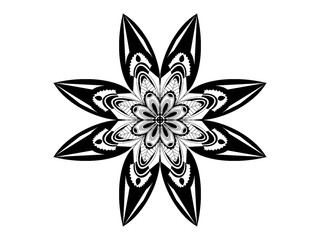 black and white flower