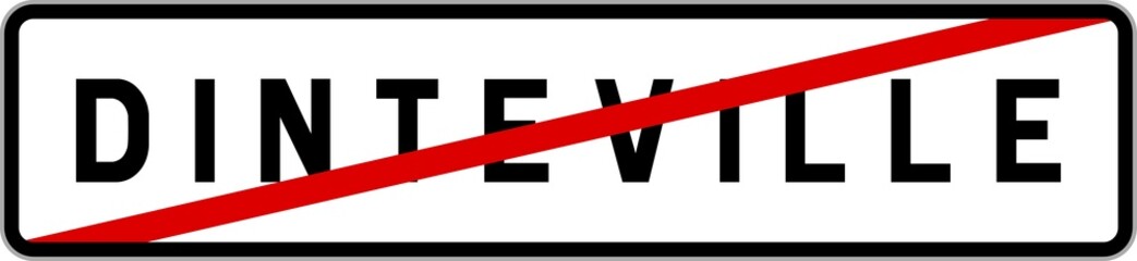 Panneau sortie ville agglomération Dinteville / Town exit sign Dinteville