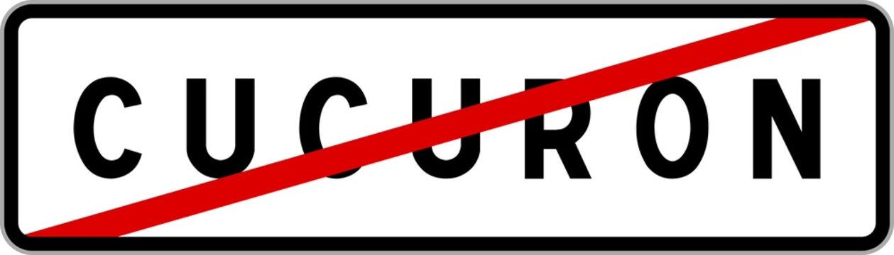 Panneau sortie ville agglomération Cucuron / Town exit sign Cucuron