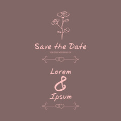 Save the date monogram ornament design vector isolated