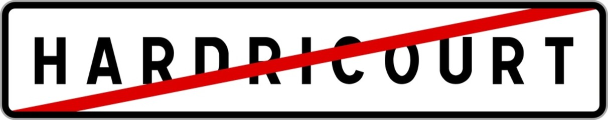 Panneau sortie ville agglomération Hardricourt / Town exit sign Hardricourt