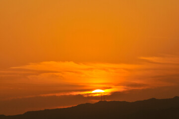 sunset over the mountains