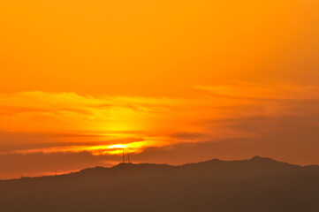 Dramatic panorama sky after sunrise