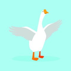 goose on a blue background