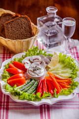 Vegetable snack with vodka