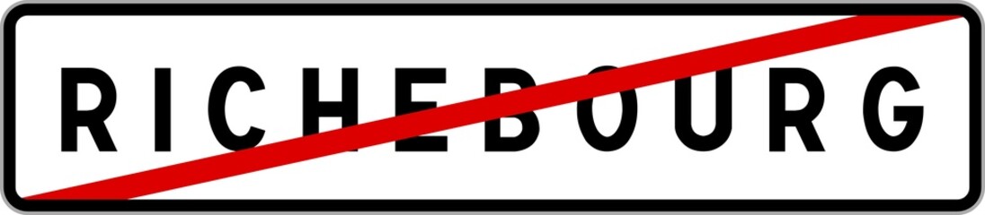 Panneau sortie ville agglomération Richebourg / Town exit sign Richebourg