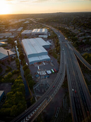Obraz na płótnie Canvas Aerial view of Birmingham UK Spaghetti Junction 