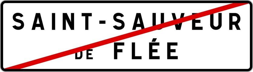 Panneau sortie ville agglomération Saint-Sauveur-de-Flée / Town exit sign Saint-Sauveur-de-Flée