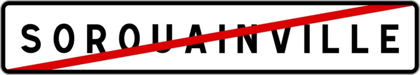 Panneau sortie ville agglomération Sorquainville / Town exit sign Sorquainville