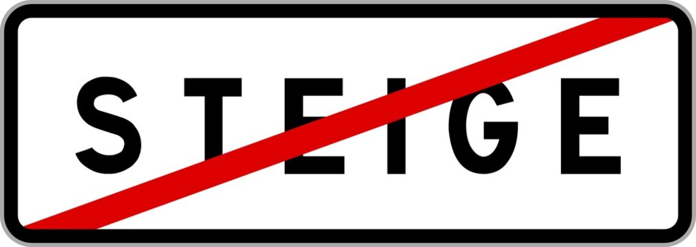 Panneau sortie ville agglom&eacute;ration Steige / Town exit sign Steige