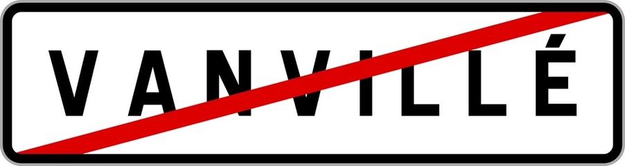 Panneau sortie ville agglomération Vanvillé / Town exit sign Vanvillé