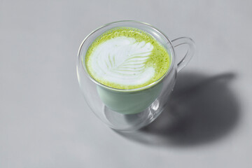 glass of matcha tea