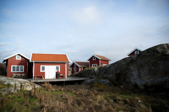 Houses in Mollosund village in Sweden