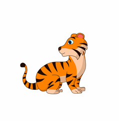 tiger cartoon isolated on white