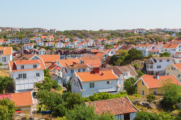 Fototapeta na wymiar View of Grundsund a coastal village on the Swedish west coast