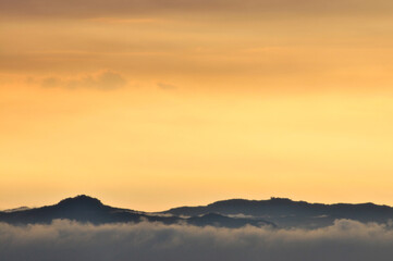 Dramatic panorama sky after sunrise