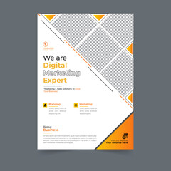 Business flyer design corporate flyer template geometric shape poster design brochure gradient abstract magazine background space for photo