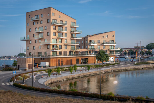 Apartment buildings by sea