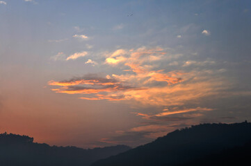 Dramatic panorama sky after sunrise